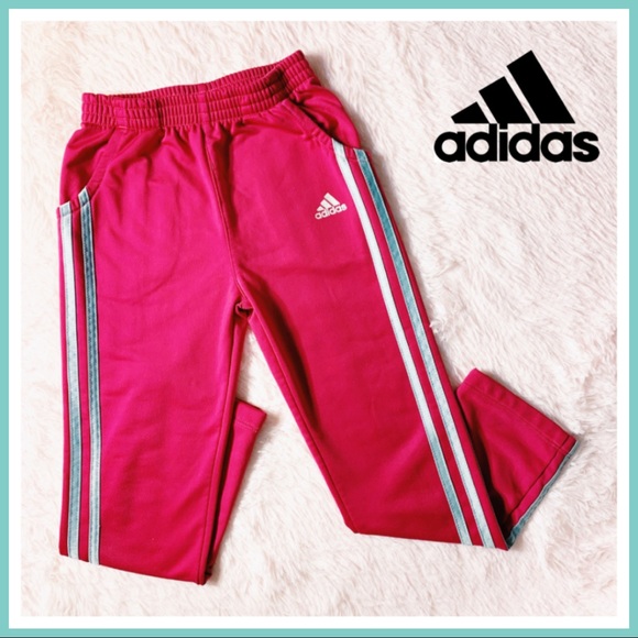 adidas Other - Hot Pink & Gray Classic 3 Stripes Adidas Pants
